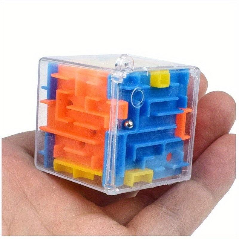 2pcs 3D Cube Maze Puzzle Toys Universal Rolling Ball Game Maze Toy