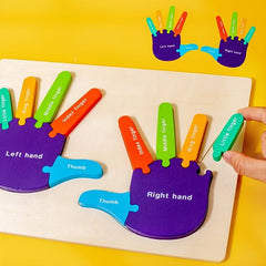 Colorful Wooden Hand & Foot 3D Jigsaw Puzzle for Kids