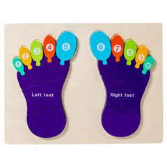 Colorful Wooden Hand & Foot 3D Jigsaw Puzzle for Kids