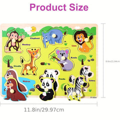 Wooden Toddler Puzzles Set - Traffic, Animals, Ocean - Educational Toy