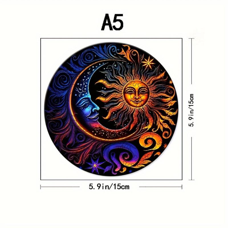 Yin Yang Sun & Moon Wooden Puzzle - Difficult Magic Toy