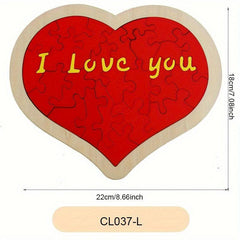 Wooden Heart Puzzle I Love You Anniversary Gift