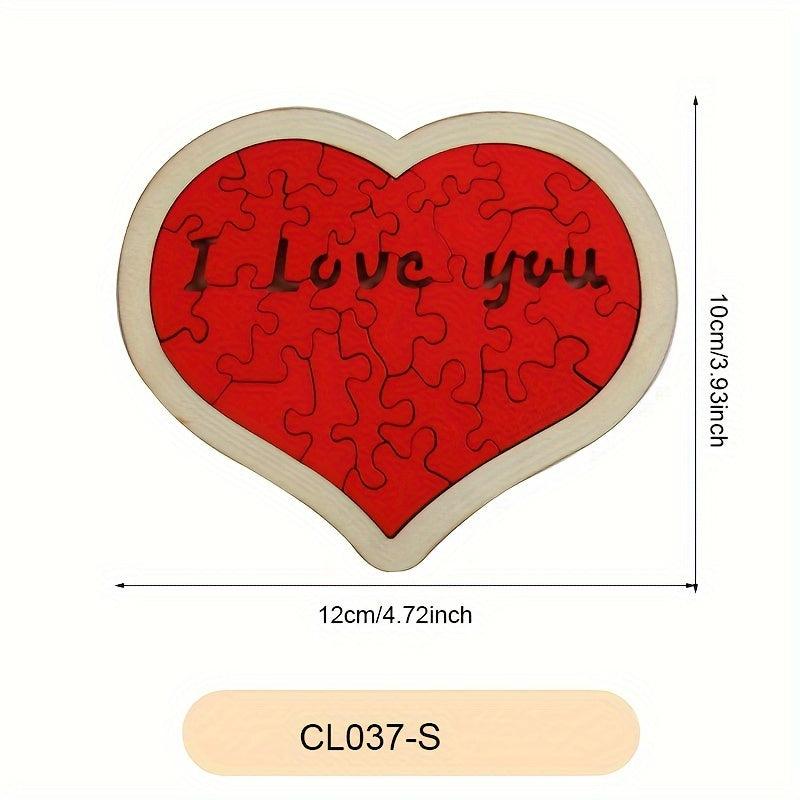 Wooden Heart Puzzle I Love You Anniversary Gift