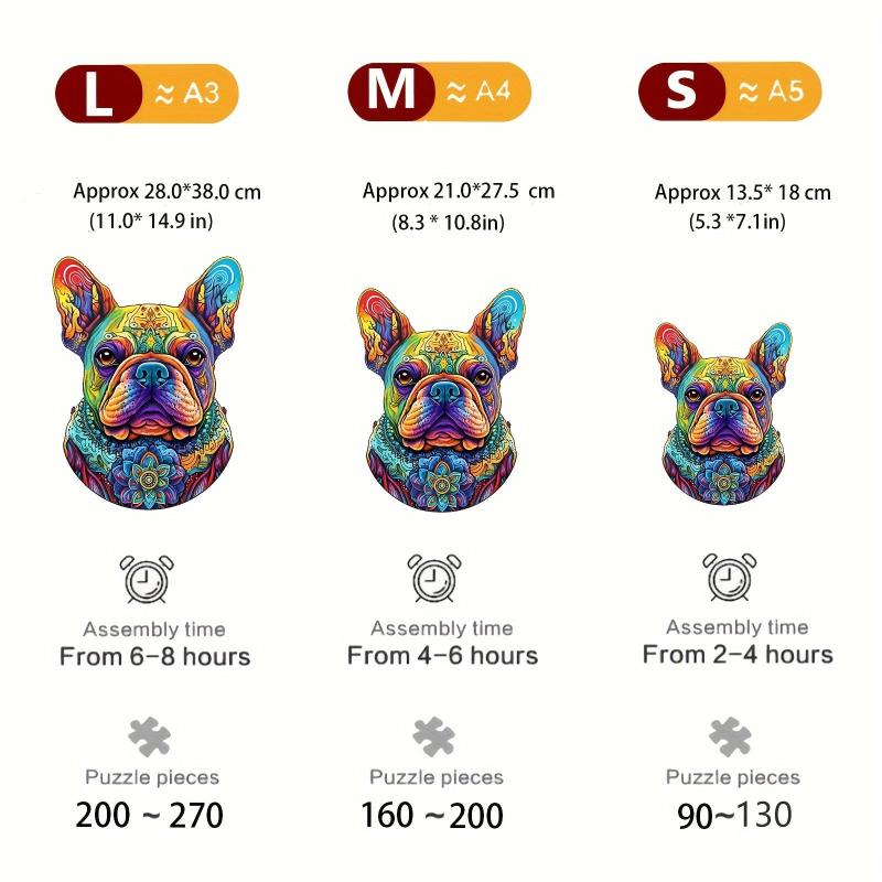 Wooden Animal Jigsaw Puzzle Dog DIY Wooden Puzzles For Adults And Child