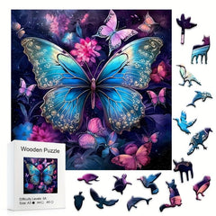 Colorful Butterfly Puzzle Irregular Wooden Brain Teaser Toy