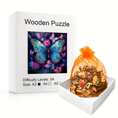 Colorful Butterfly Puzzle Irregular Wooden Brain Teaser Toy