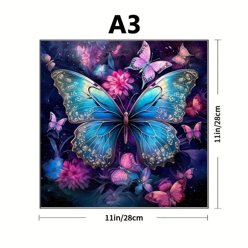 Colorful Butterfly Puzzle Irregular Wooden Brain Teaser Toy