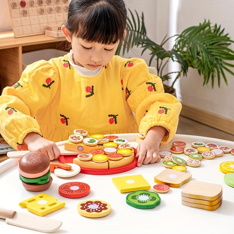 Wooden Pizza Toy Food Set for Kids