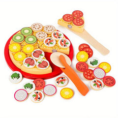 Wooden Pizza Toy Food Set for Kids