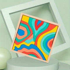 Wooden Rainbow Puzzle Building Blocks Four Elements Fun Toys