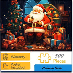 500Pcs Santa Christmas Jigsaw Puzzle Fun Learning Toy Family Time