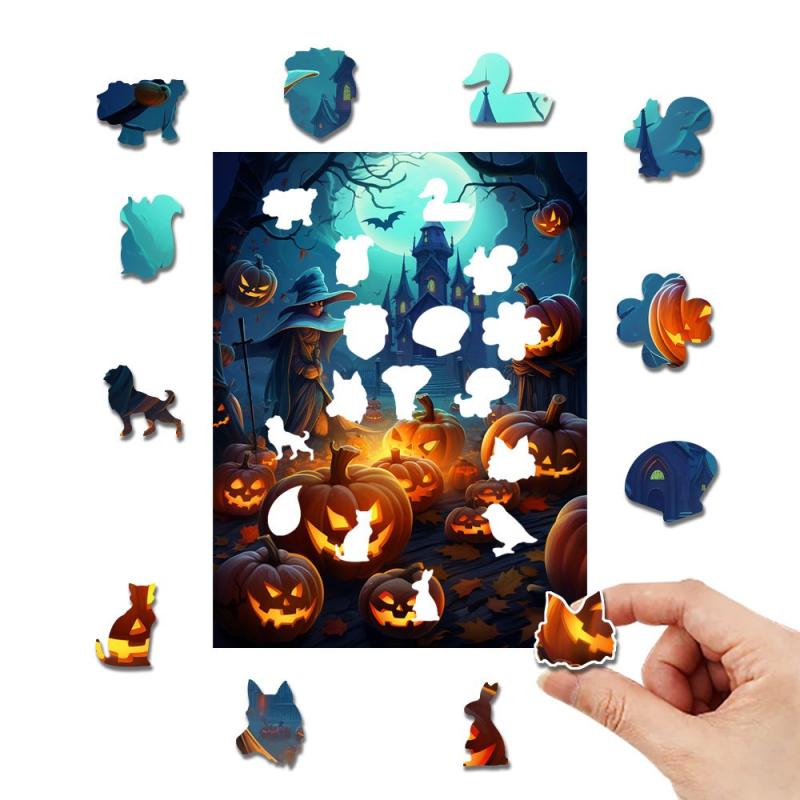 Animal Christmas Light Puzzle for Adults - Round Difficult Educational Toy