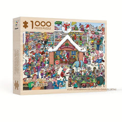 Wooden 1000 Pieces Halloween Christmas Puzzle Boxed