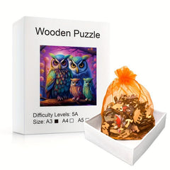 Colorful Owl Family Wooden Puzzle Highly Difficult Magic Toy
