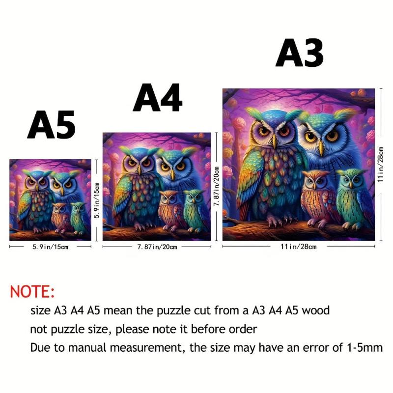 Colorful Owl Family Wooden Puzzle Highly Difficult Magic Toy