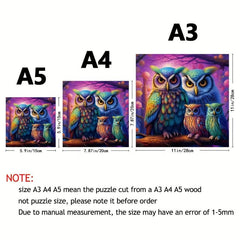 Colorful Owl Family Wooden Puzzle Highly Difficult Magic Toy