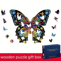 Butterfly Wooden Jigsaw Puzzle Irregular Animal Puzzle Gift Boxed