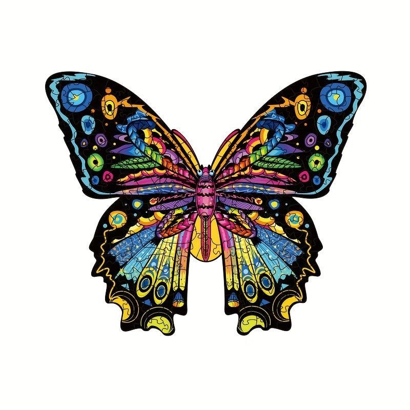 Butterfly Wooden Jigsaw Puzzle Irregular Animal Puzzle Gift Boxed