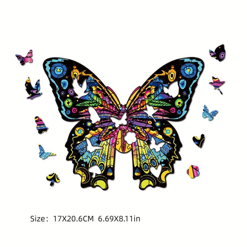 Butterfly Wooden Jigsaw Puzzle Irregular Animal Puzzle Gift Boxed