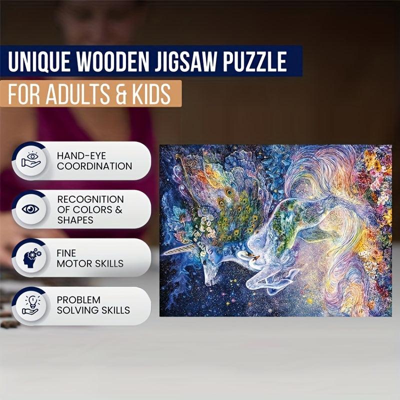 Unicorn Soul Wooden Puzzles For Adults - Creative Gift For Teenagers And Adults