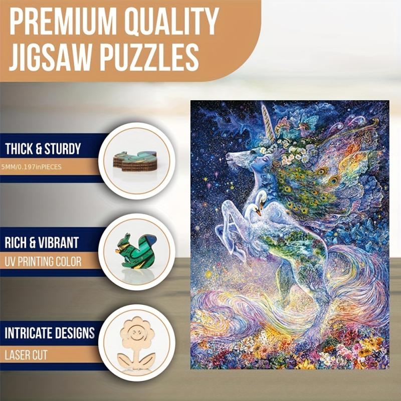 Unicorn Soul Wooden Puzzles For Adults - Creative Gift For Teenagers And Adults