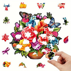 Christmas Flower Gift Box Wooden Puzzle - Unique Stress Reduction Gift