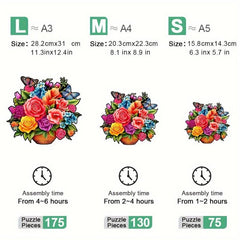 Christmas Flower Gift Box Wooden Puzzle - Unique Stress Reduction Gift