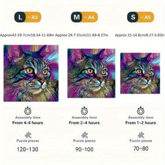 Cat Wooden Puzzle Game for Family Christmas Birth