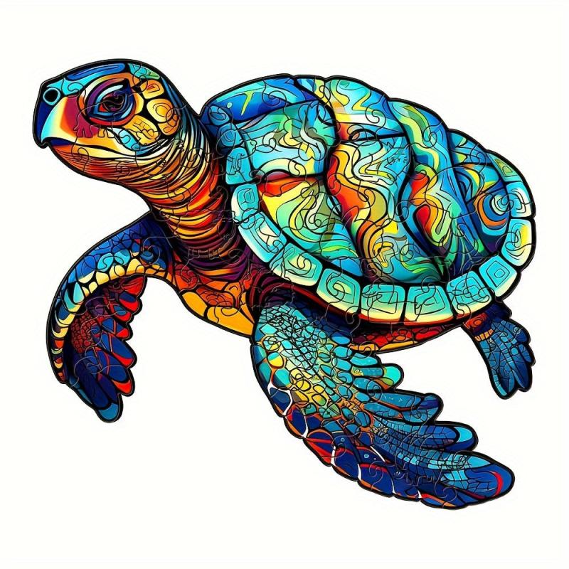 Christmas Wooden Puzzle Turtle Gift Irregular Shape Puzzle