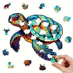 Christmas Wooden Puzzle Turtle Gift Irregular Shape Puzzle