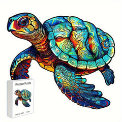 Christmas Wooden Puzzle Turtle Gift Irregular Shape Puzzle