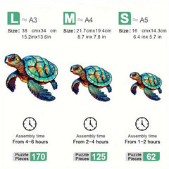 Christmas Wooden Puzzle Turtle Gift Irregular Shape Puzzle
