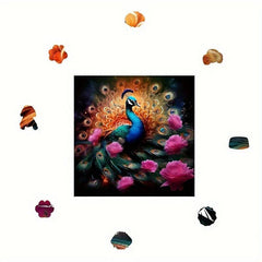Peacock Wooden Educational Toy Puzzle Game for Adults and Kids