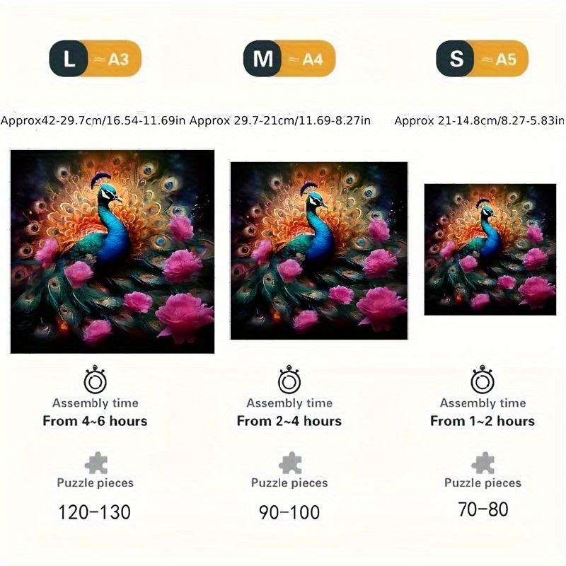 Peacock Wooden Educational Toy Puzzle Game for Adults and Kids