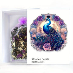 Purple Peacock Wooden Puzzle High Difficulty Attention Training Toy