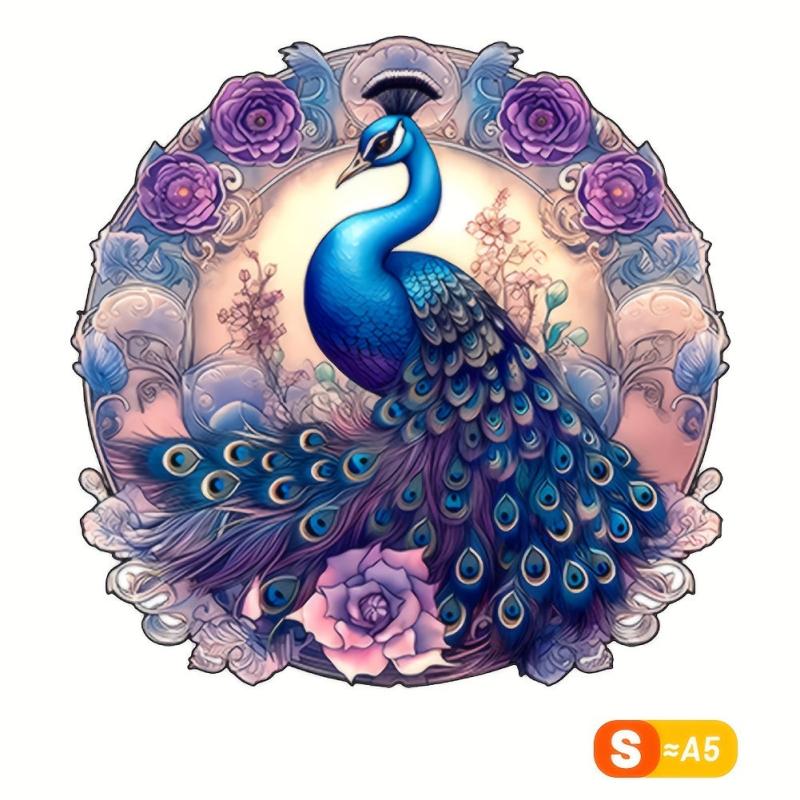 Purple Peacock Wooden Puzzle High Difficulty Attention Training Toy