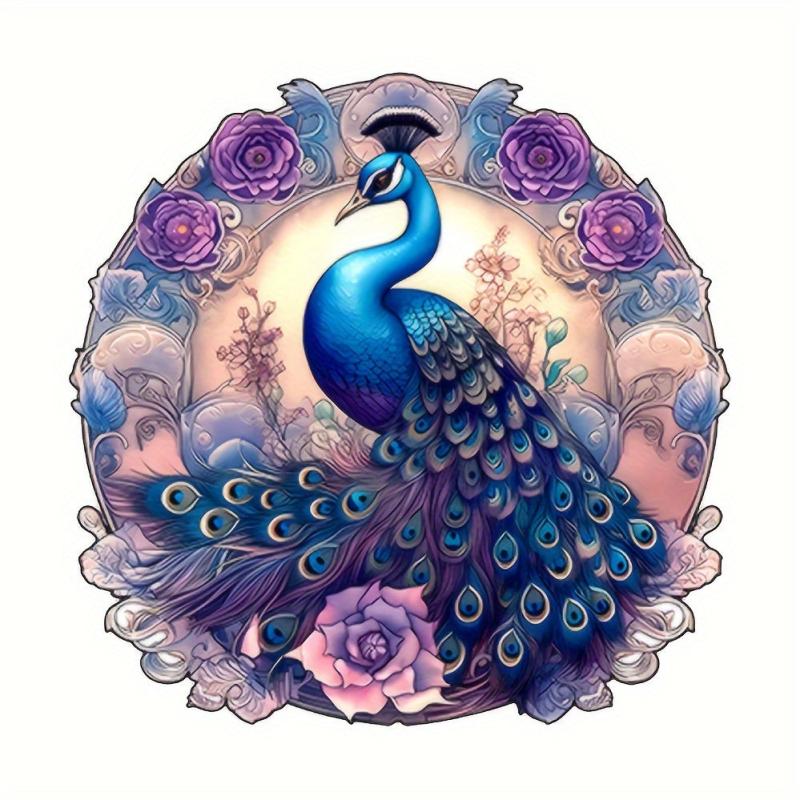 Purple Peacock Wooden Puzzle High Difficulty Attention Training Toy