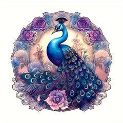 Purple Peacock Wooden Puzzle High Difficulty Attention Training Toy