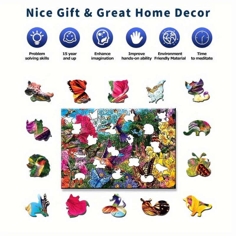 Birds Butterflies And Flowers Wooden Puzzle Toys For Adults Kids