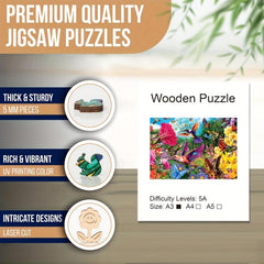 Birds Butterflies And Flowers Wooden Puzzle Toys For Adults Kids