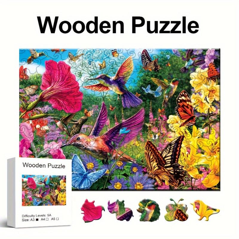 Birds Butterflies And Flowers Wooden Puzzle Toys For Adults Kids