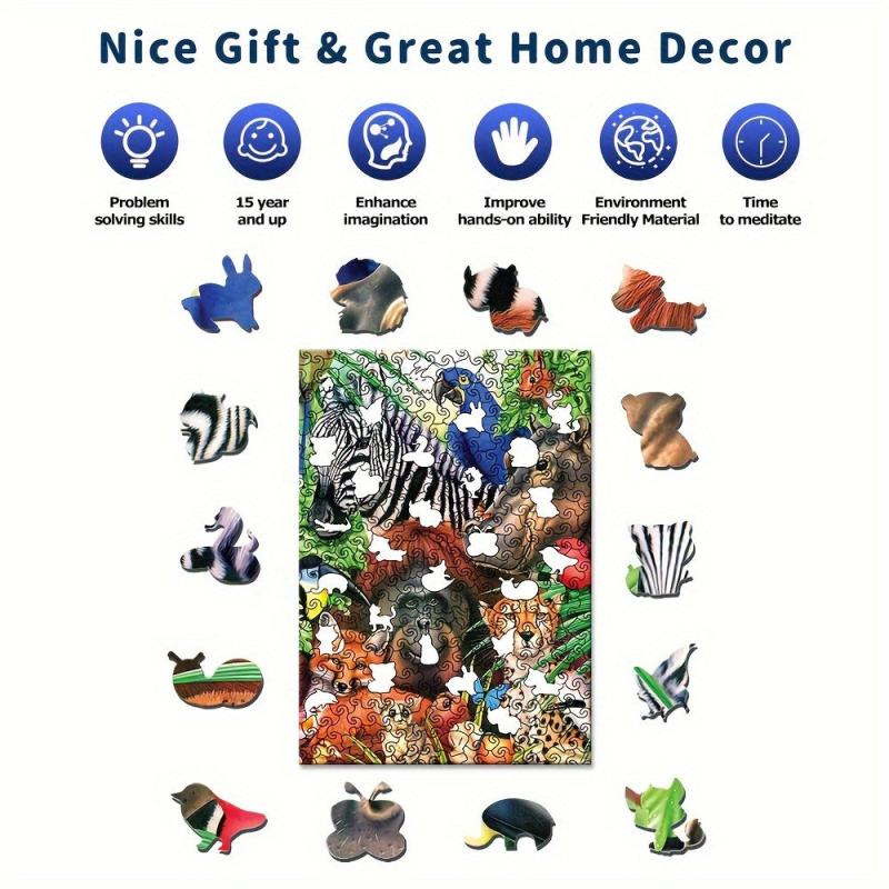 Animal Wooden Puzzle Maternal Love Jigsaw Gift for Adults and Kids