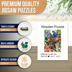 Animal Wooden Puzzle Maternal Love Jigsaw Gift for Adults and Kids