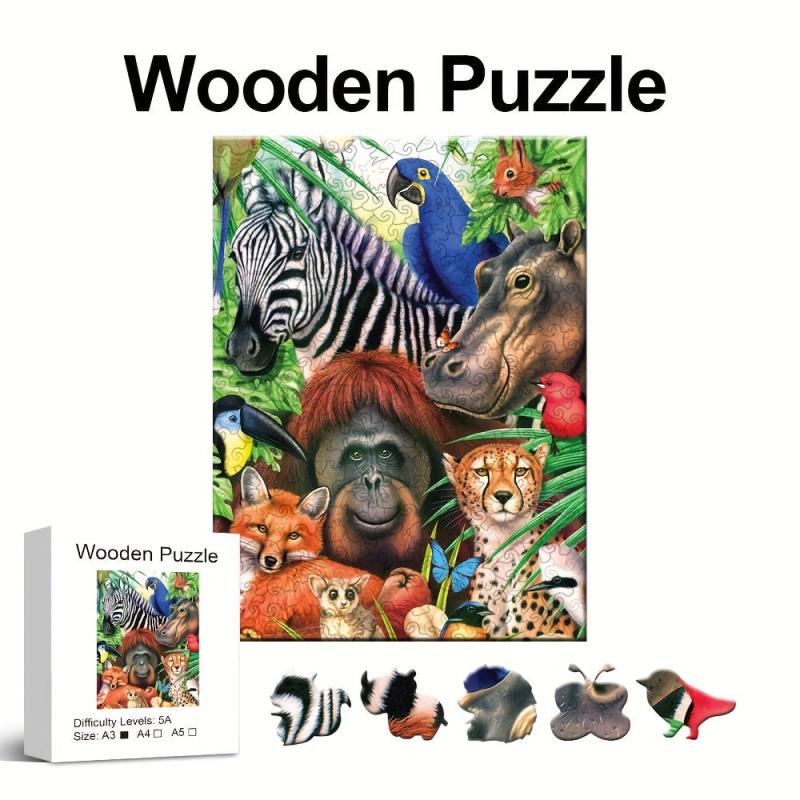 Animal Wooden Puzzle Maternal Love Jigsaw Gift for Adults and Kids