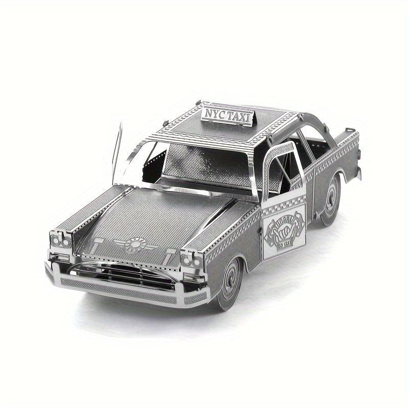 3D Metal Puzzle Taxi DIY Model Glue Assembly High Difficulty Puzzle Gift
