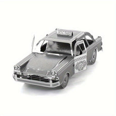 3D Metal Puzzle Taxi DIY Model Glue Assembly High Difficulty Puzzle Gift