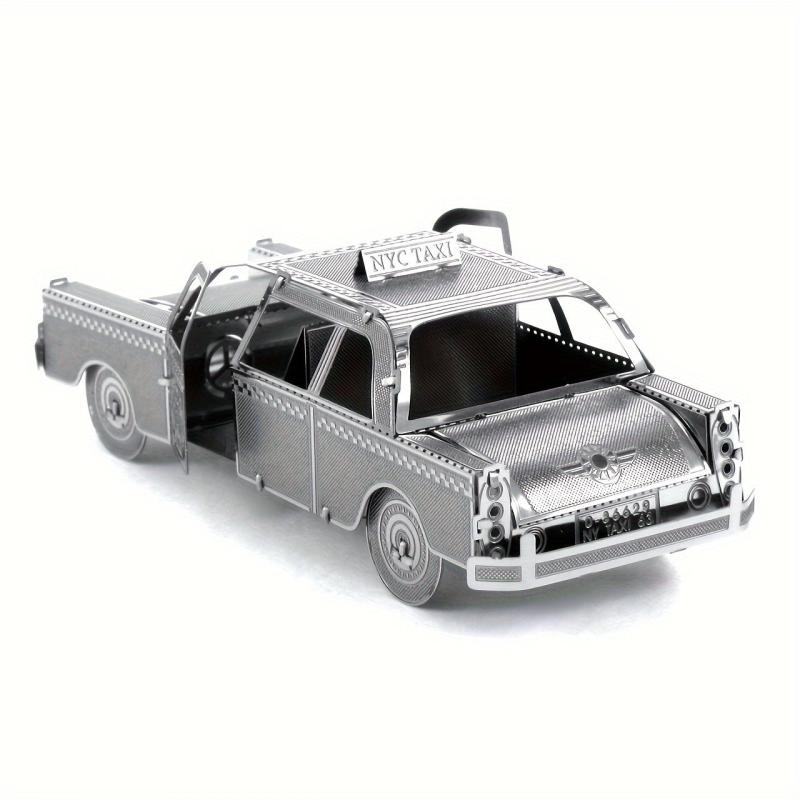 3D Metal Puzzle Taxi DIY Model Glue Assembly High Difficulty Puzzle Gift