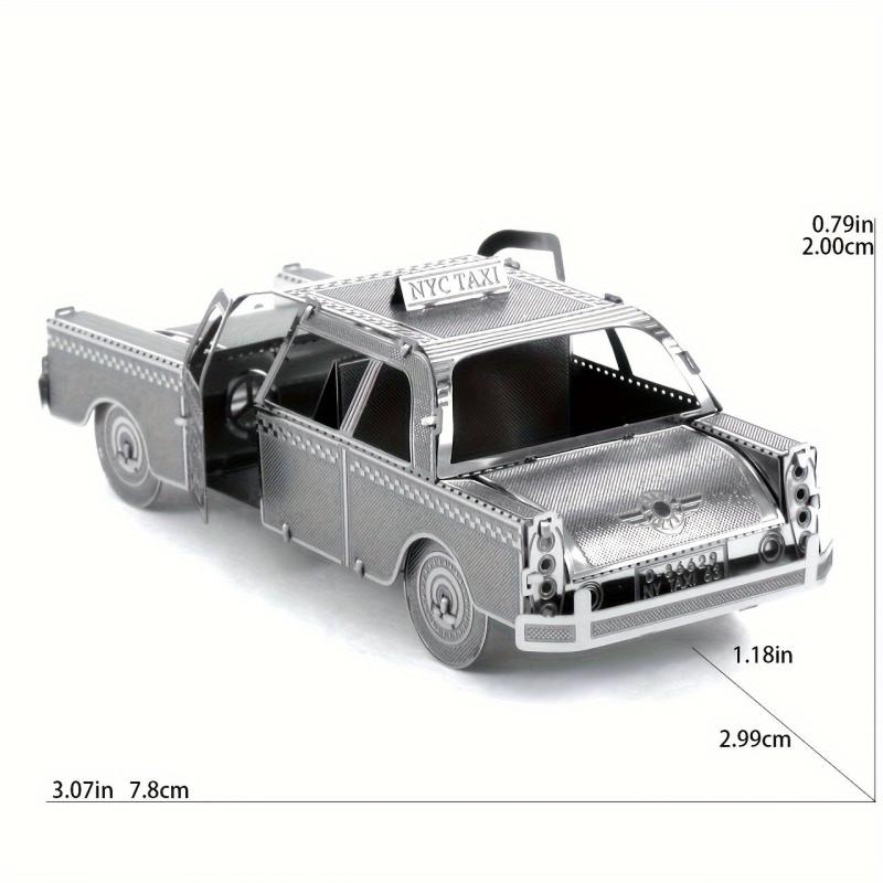 3D Metal Puzzle Taxi DIY Model Glue Assembly High Difficulty Puzzle Gift