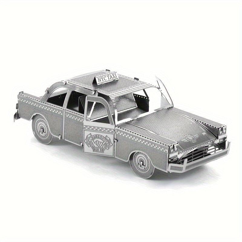 3D Metal Puzzle Taxi DIY Model Glue Assembly High Difficulty Puzzle Gift