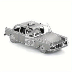 3D Metal Puzzle Taxi DIY Model Glue Assembly High Difficulty Puzzle Gift